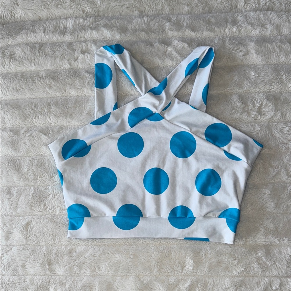 Polka Dot Women's Top - Blue and White